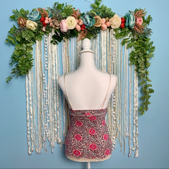 Free People Floral Thermal Tank Top Large - Picture 4 of 5